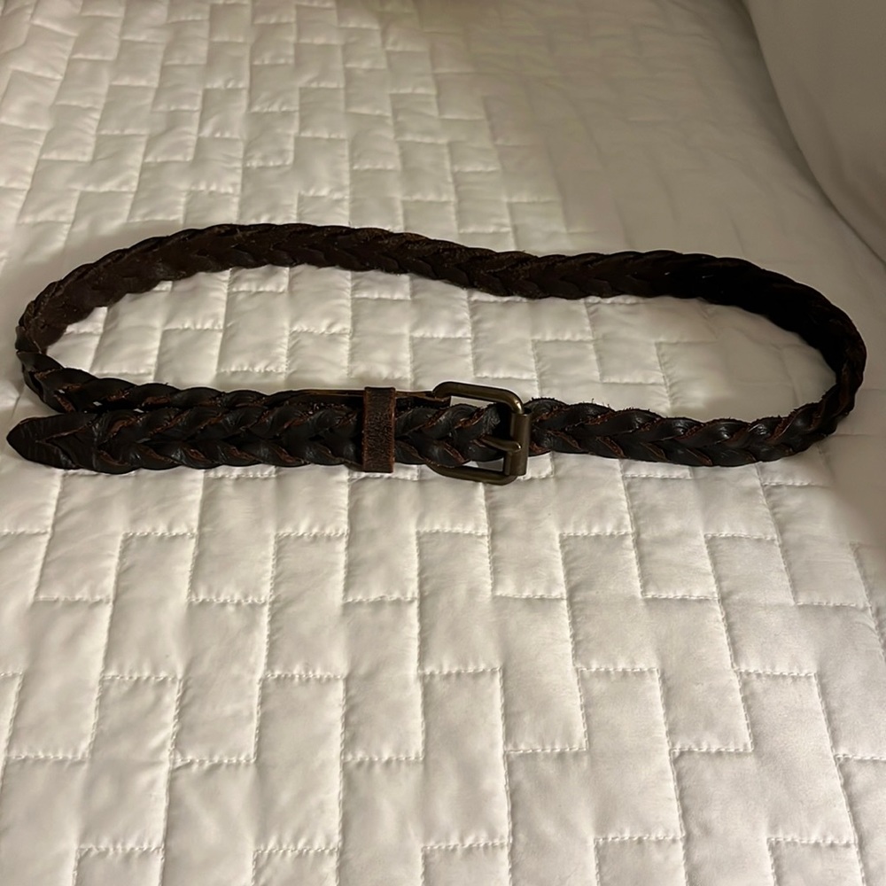 Braided leather belt
